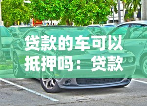 貸款的車可以抵押嗎：貸款購車能否再抵押