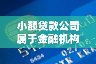 小額貸款公司屬于金融機(jī)構(gòu)嗎：小額貸款公司是否金融機(jī)構(gòu)成員