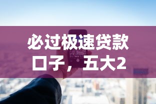 必過極速貸款口子，五大2025最新最新不查征信的口子