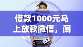 借款1000元馬上放款微信，闡述5家2025最新65歲貸款平臺