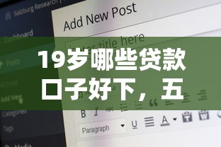 19歲哪些貸款口子好下，五大2025最新貸款公司平臺