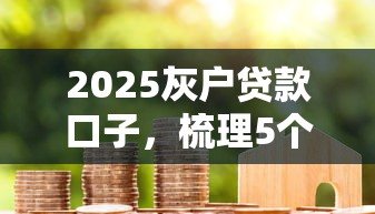 2025灰戶貸款口子，梳理5個2025最新容易借到錢的平臺