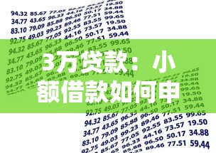 3萬貸款：小額借款如何申請三萬元額度