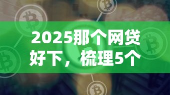 2025那個網貸好下，梳理5個2025最新可以貸款的平臺