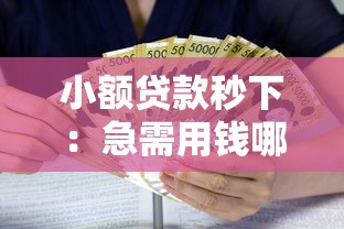 小額貸款秒下：急需用錢(qián)哪里能快速借到