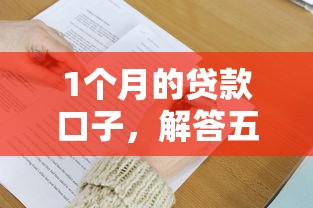 1個月的貸款口子，解答五家2025最新大的網(wǎng)貸平臺