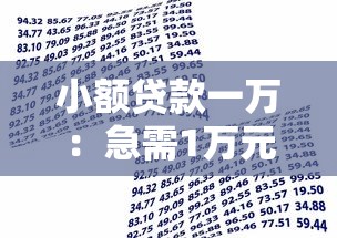 小額貸款一萬：急需1萬元如何快速借貸