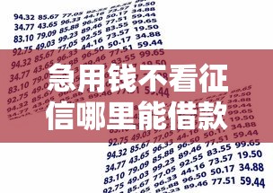 急用錢不看征信哪里能借款，同城五個2025最新黑戶貸款的口子必下