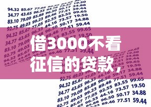 借3000不看征信的貸款，分析五個2025最新借款平臺能貸款