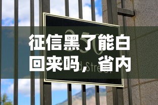 征信黑了能白回來嗎，省內(nèi)五個(gè)2025最新好下口子網(wǎng)