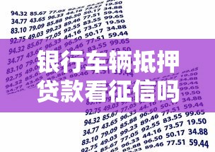 銀行車輛抵押貸款看征信嗎：車輛抵押貸款征信要求嗎