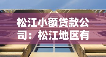 松江小額貸款公司：松江地區有哪些正規小額借貸機構