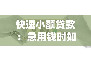 快速小額貸款：急用錢時如何快速借到小額資金