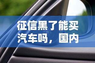 征信黑了能買汽車嗎，國內五大2025最新有什么借錢平臺