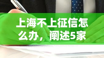 上海不上征信怎么辦，闡述5家2025最新1000口子秒下