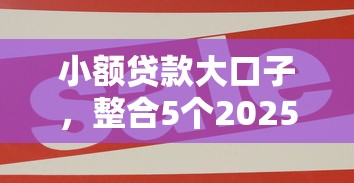 小額貸款大口子，整合5個2025最新分期貸款平臺好