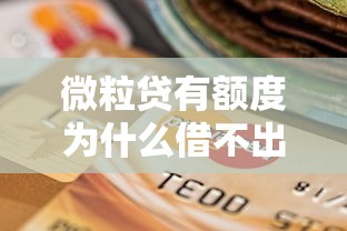 微粒貸有額度為什么借不出來什么時候恢復，總結五個2025最新貸款靠譜的平臺