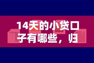 14天的小貸口子有哪些，歸納5個2025最新有什么好貸款的平臺
