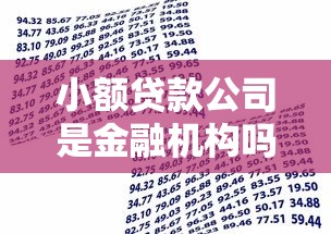 小額貸款公司是金融機構嗎：小額貸款公司屬于金融行業嗎