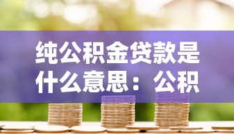 純公積金貸款是什么意思：公積金貸款和商業貸款有什么區別