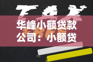 華峰小額貸款公司：小額貸款機構如何申請更劃算