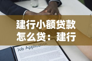 建行小額貸款怎么貸：建行小額借貸申請流程詳解