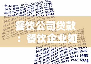 餐飲公司貸款：餐飲企業如何申請經營資金支持