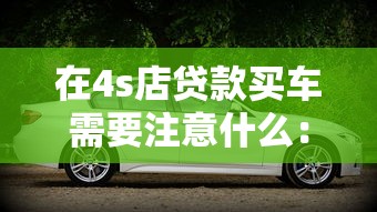 在4s店貸款買車需要注意什么：4S店貸款購車需警惕哪些坑