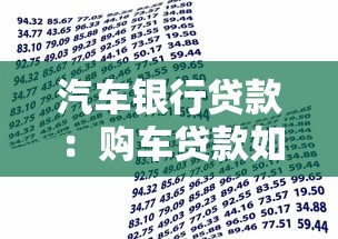 汽車銀行貸款：購車貸款如何申請最劃算
