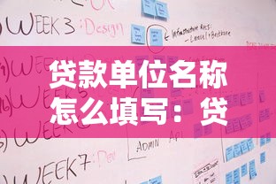 貸款單位名稱怎么填寫：貸款申請表單位名稱如何規范填寫