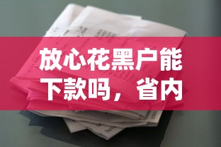 放心花黑戶能下款嗎，省內(nèi)五個2025最新低門檻貸款平臺