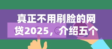 真正不用刷臉的網貸2025，介紹五個2025最新17歲學生貸款平臺