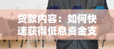 貸款內(nèi)容：如何快速獲得低息資金支持