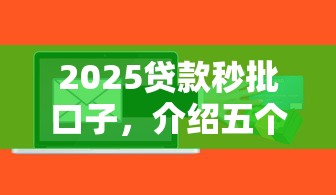 2025貸款秒批口子，介紹五個(gè)2025最新借錢周轉(zhuǎn)軟件1000