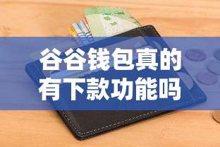 谷谷錢包真的有下款功能嗎，同城五個(gè)2025最新小額借款不看征信的平臺(tái)