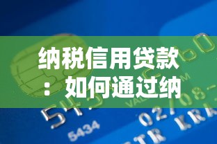 納稅信用貸款：如何通過納稅記錄申請低息融資