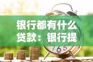 銀行都有什么貸款：銀行提供哪些借貸產品