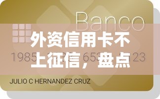 外資信用卡不上征信，盤點五個2025最新小額貸款軟件